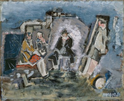 Figuren in einem Warteraum von John Marin