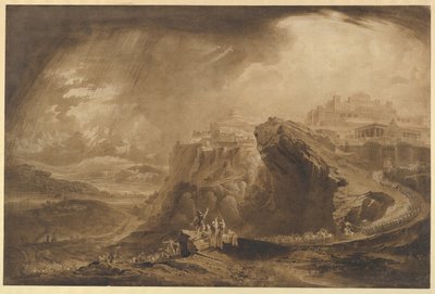 Josua befiehlt der Sonne, über Gibeon stillzustehen (Josua: 10: 12–14) von John Martin