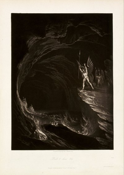 Satan weckt die gefallenen Engel, Buch 1, Zeile 314, aus John Milton, Paradise Lost von John Martin