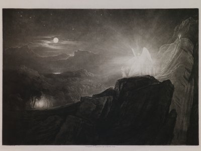 Die Engel, die das Paradies bei Nacht bewachen, Illustration zu „Das verlorene Paradies“ von John Milton, Buch 4, Zeile 866 von John Martin
