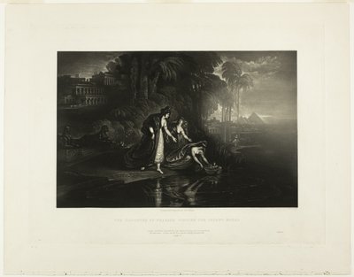 Die Tochter des Pharao findet den Säugling Moses, aus Illustrationen der Bibel von John Martin