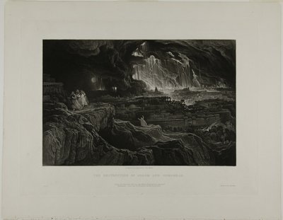 Die Zerstörung von Sodom und Gomorra, aus Illustrationen der Bibel von John Martin