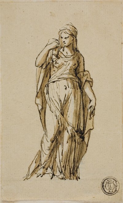 Stehende weibliche Figur, die sich nach links dreht von John Michael Rysbrack
