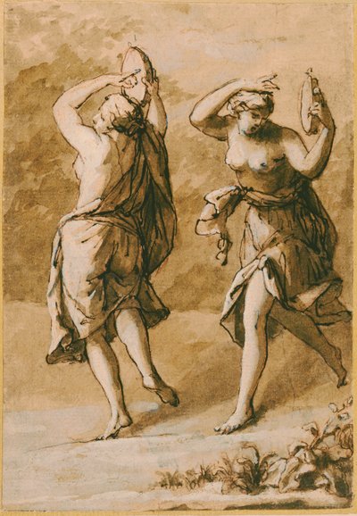 Zwei Mänaden, eine Studie von John Michael Rysbrack