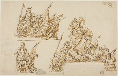Unausgeführte Entwürfe für das Denkmal des ersten Herzogs von Marlborough von John Michael Rysbrack