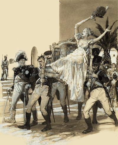 Mädchen wird von Soldaten getragen von John Millar Watt
