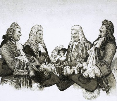 Zur Zeit von Ludwig XIV. von Frankreich trugen Herren riesige Perücken von John Millar Watt