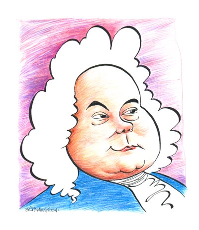 Georg Friedrich - Georg Friedrich Händel - Karikatur des deutschen (später englischen) Komponisten John Minnion von John Minnion