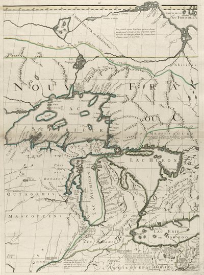 Karte der britischen und französischen Herrschaftsgebiete in Amerika, 1756 von John Mitchell