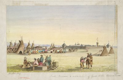 Fort Union & Verteilung von Waren an die Assiniboins von John Mix Stanley