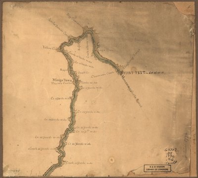 Karte des Ohio River von Fort Pitt von John Montresor