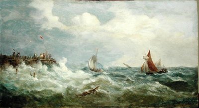 Boote fahren zum Hafeneingang von John Moore
