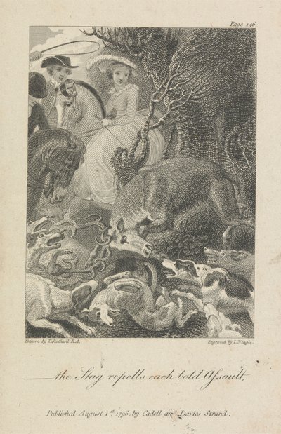 "-der Hirsch wehrt jeden kühnen Angriff ab." von John Neagle