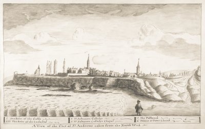 St Andrews Delineated - Eine Ansicht der Stadt St Andrews vom Nordwesten von John Oliphant
