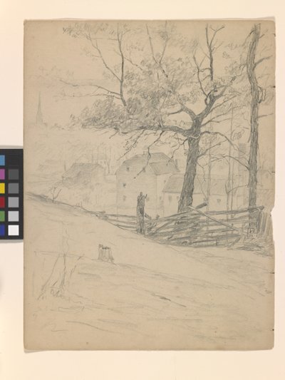 Studie für die alten Mühlen in Brookville von John Otis Adams