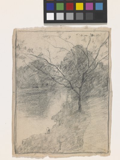 Baum neben einem Bach von John Otis Adams