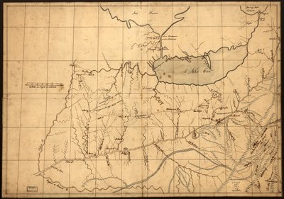 Händlerkarte des Ohio-Gebiets vor 1753 von John Patten