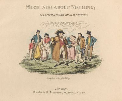 Einer von einem Satz von vier: Viel Lärm um nichts oder Illustrationen alter Sprichwörter von John Phillips