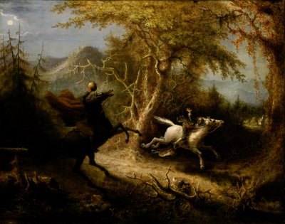 Der kopflose Reiter verfolgt Ichabod Crane von John Quidor