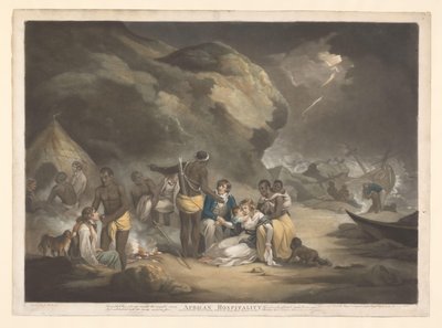 Afrikanische Menschen helfen britischen Schiffbrüchigen von John Raphael Smith