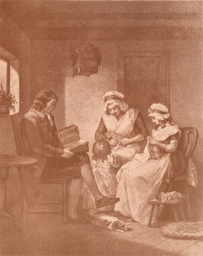 Häusliches Glück, Laetitia mit ihren Eltern, 1789 von John Raphael Smith