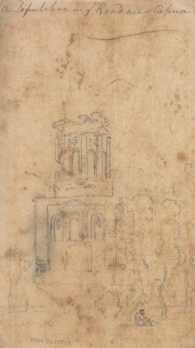 Ein Grabmal auf der Straße nahe Capua von John Robert Cozens