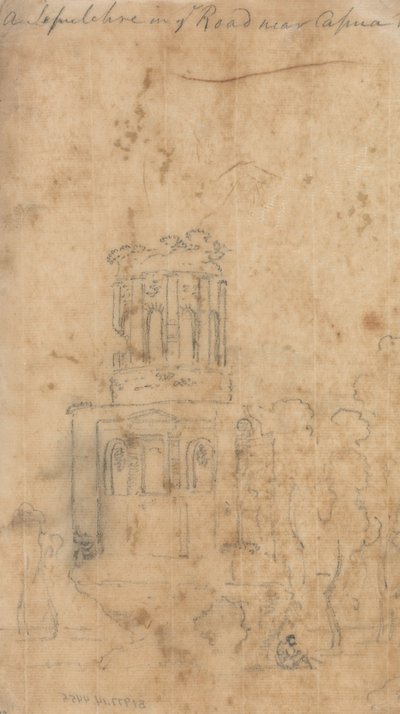 Ein Grabmal auf der Straße bei Capua von John Robert Cozens