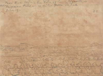 Von Mirabella, der Villa von Graf Algarotti auf den Euganeischen Hügeln von John Robert Cozens
