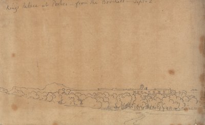 Königspalast in Portici vom Boschetto aus, 2. September von John Robert Cozens