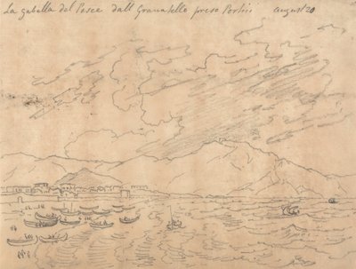 La Gabella del Pesce dall Granabello Preso Portici, 20. August von John Robert Cozens