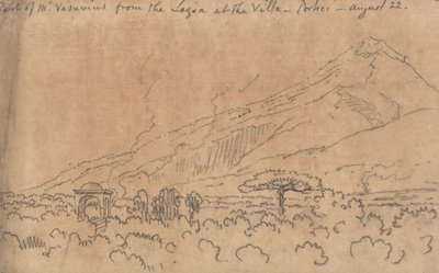 Teil des Vesuvs von der Loggia der Villa, Portici, 22. August von John Robert Cozens