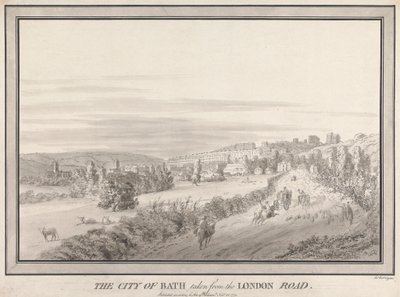 Die Stadt Bath von der London Road aus gesehen von John Robert Cozens