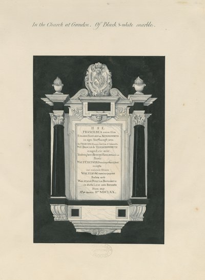 Ingestre - Tafel für Frances (Hesilrig) Chetwynd von John Robert Fernyhough