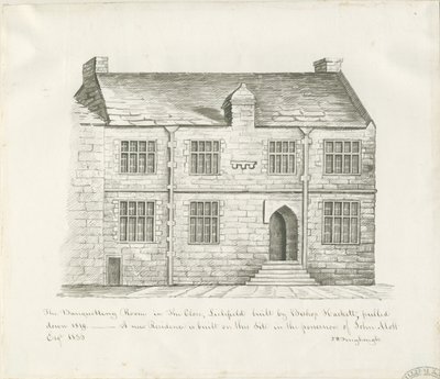 Lichfield - Bankettsaal in The Close: Sepiawaschzeichnung, nd [frühes 19. Jh.] von John Robert Fernyhough