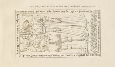 Standon Kirche - Grabmal von Francis Rose: Federzeichnung, undatiert [19. Jh.] von John Robert Fernyhough