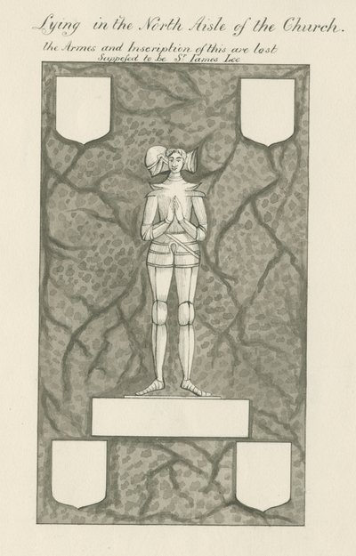Stein - Messingfigur [Sir James Lee]: Feder- und Tuschzeichnung, nd [19. Jh.] von John Robert Fernyhough