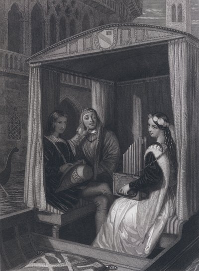 Lady Viola und ihre Lehrer (Gravur) von John Rogers (after) Herbert