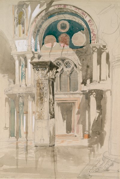 Teil der Markuskirche, Venedig: Skizze nach dem Regen, 27. Mai 1846 von John Ruskin