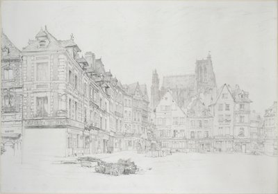 Studie (Detail) des Marktplatzes, Abbeville von John Ruskin