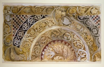 Studie eines Panels am Taufbecken, Pisa von John Ruskin