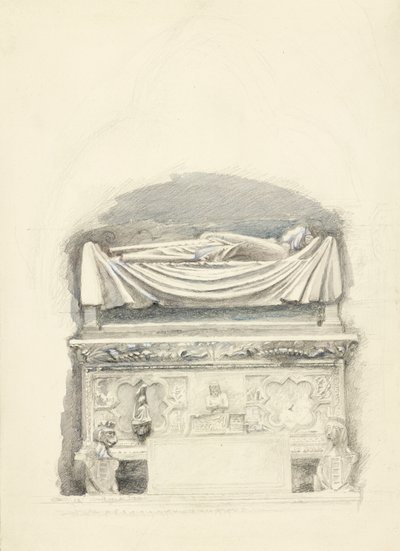Der Sarkophag und die Effigie des Grabes von Cangrande I della Scala, Verona, 21. Mai-1. Juli 1869 von John Ruskin