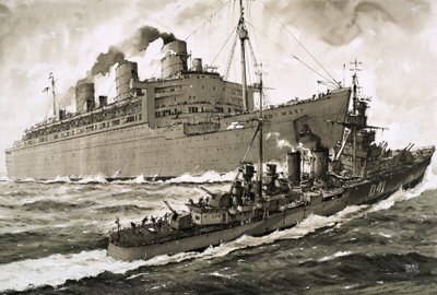 Die Queen Mary rammt den Kreuzer Curacoa von John S. Smith