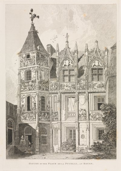 Architektonische Antiquitäten der Normandie (Bd. II), Pl. 64: Haus am Place de la Pucelle, in Rouen von John Sell Cotman