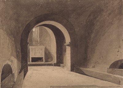 Krypta von Saint Gervaise, Rouen, Normandie von John Sell Cotman