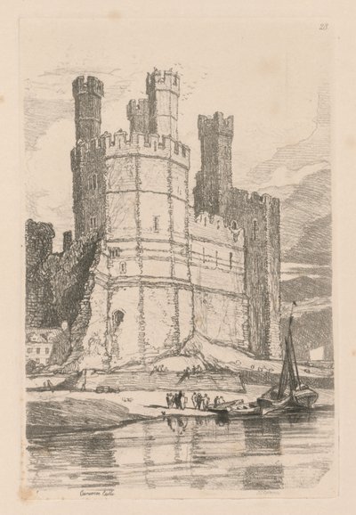 Liber Studiorum: Platte 28, Caernarvon Castle, N. Wales, 1838 von John Sell Cotman