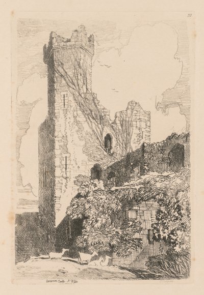 Liber Studiorum: Tafel 32, Caernarvon Castle, N. Wales von John Sell Cotman