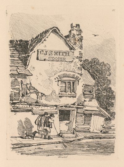 Liber Studiorum: Platte 41, Haus in Bristol, 1838 von John Sell Cotman