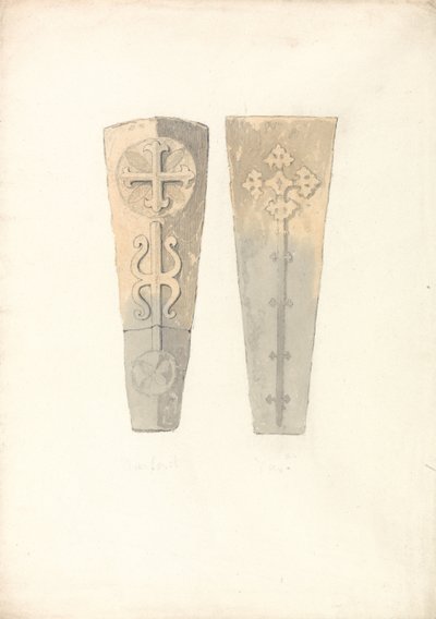 Studien von zwei Sargdeckeln aus (?) Norfolk Kirchen von John Sell Cotman