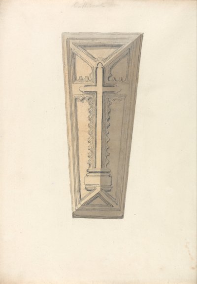 Studie eines Sargdeckels aus einer (?) Norfolk Kirche von John Sell Cotman