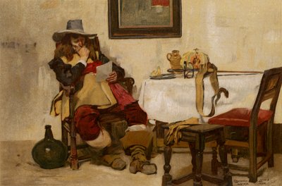 Eine lange Rechnung, ein Mann liest von John Seymour (after) Lucas